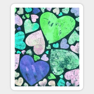 Hearty heart (neon green on black) Sticker